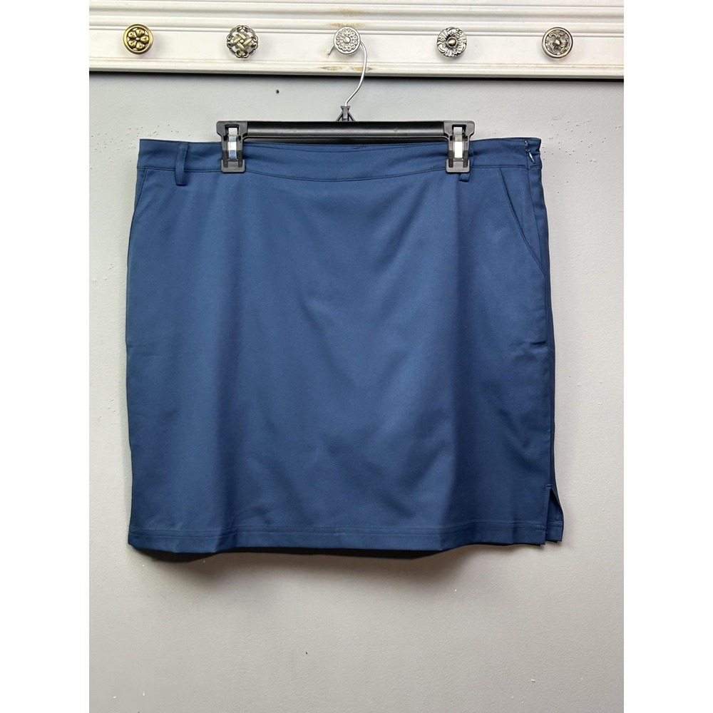 AUR‎ Skort Womens 12 Blue Golf Skirt Shorts Lined Stretch Pockets Casual